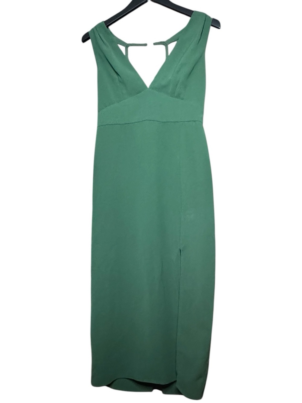 Lulu's Dark Green V-Neck Sleeveless Midi Dress